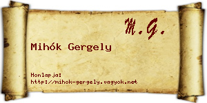 Mihók Gergely névjegykártya