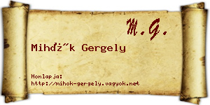 Mihók Gergely névjegykártya